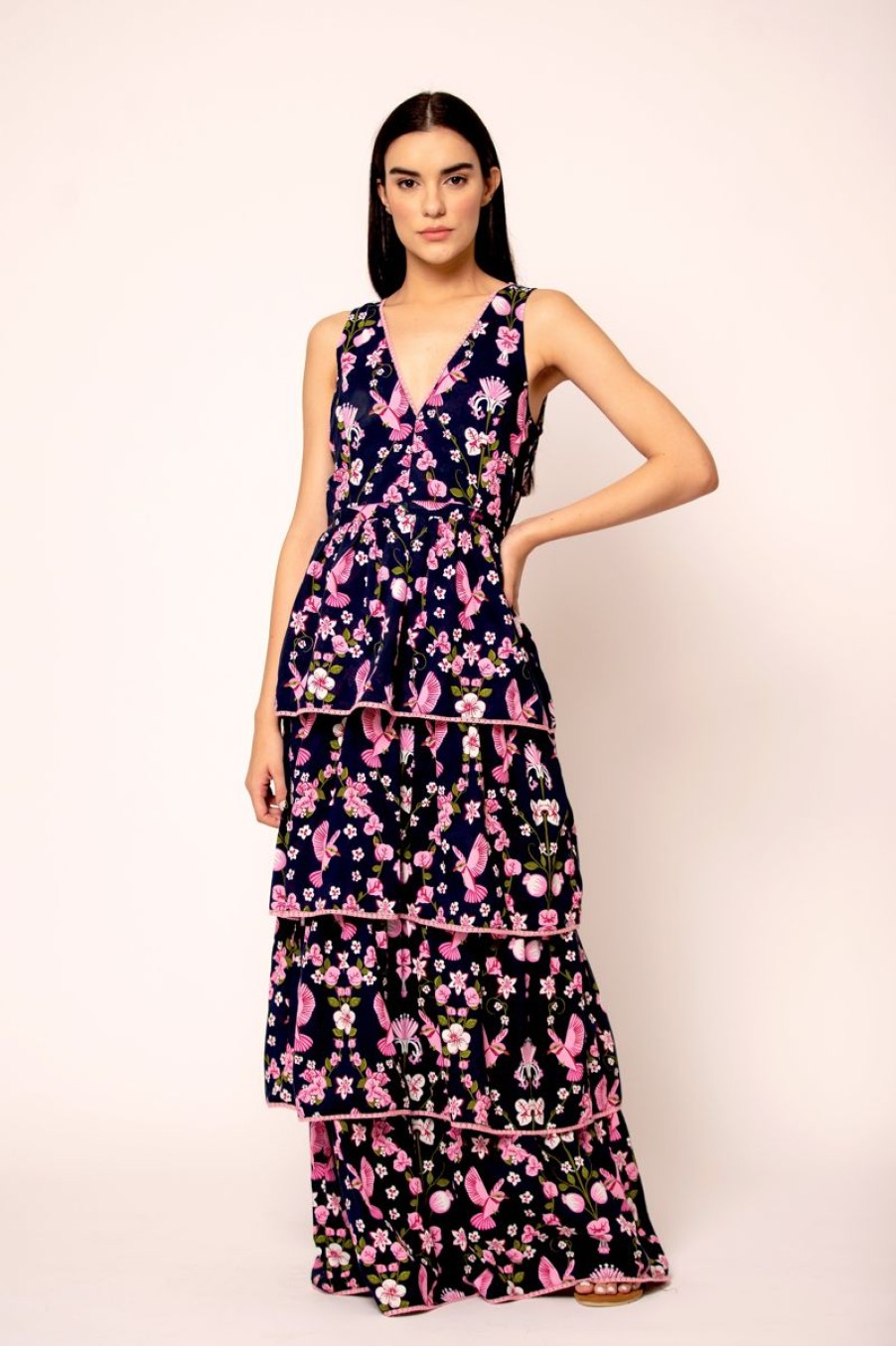 Women Beyond by Vera Dresses | Cecile Dress-Navy Veranda