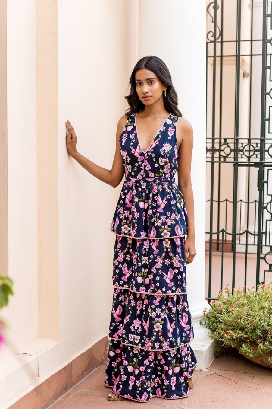 Women Beyond by Vera Dresses | Cecile Dress-Navy Veranda