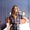 Women Never A Wallflower Blouses | Vicki Short Sleeve Top Navy Plaid