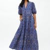 Women Oliphant Dresses | Puff Sleeve Maxi-Indigo Shibori