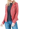 Women Clara Sun Woo Outerwear | Liquid Leather Signature Jacket-Ruby