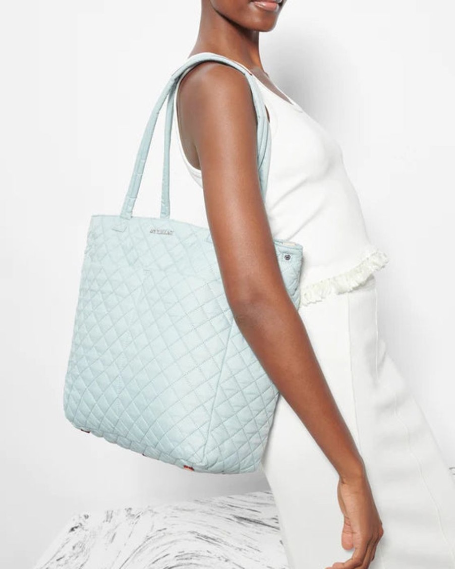 Women MZ Wallace Bags | Silver Blue Large Metro Quatro Tote