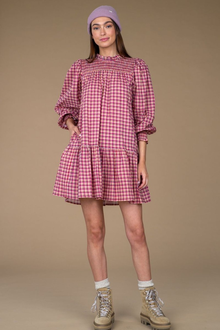 Women Olivia James the Label Dresses | Lucy Dress In Big Sky Plaid