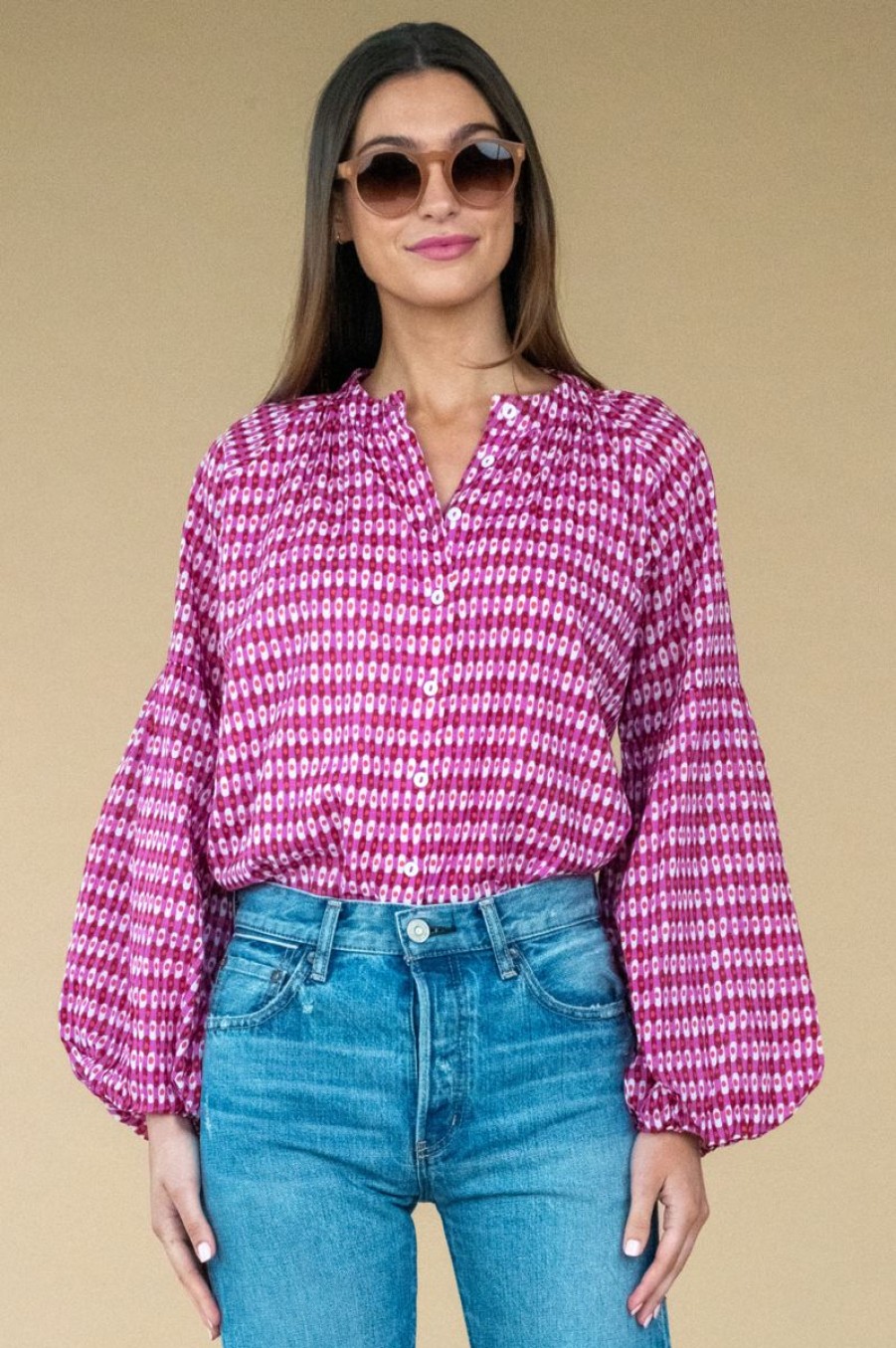 Women Olivia James the Label Blouses | Emory Top In Dottie