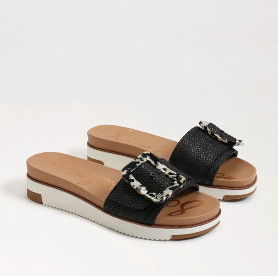 Women Sam Edelman Sandals | Ariane Slide Sandal In Black Weave