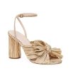 Women Loeffler Randall Heels & Wedges | Camellia Gold Pleated Bow Heel