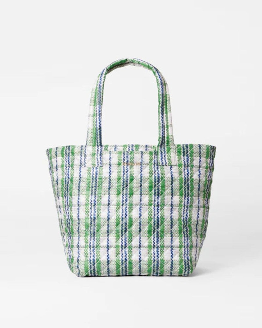 Women MZ Wallace Bags | Spring Plaid Medium Metro Tote Deluxe