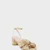 Women Loeffler Randall Heels & Wedges | Dahlia Gold Pleated Bow Heel