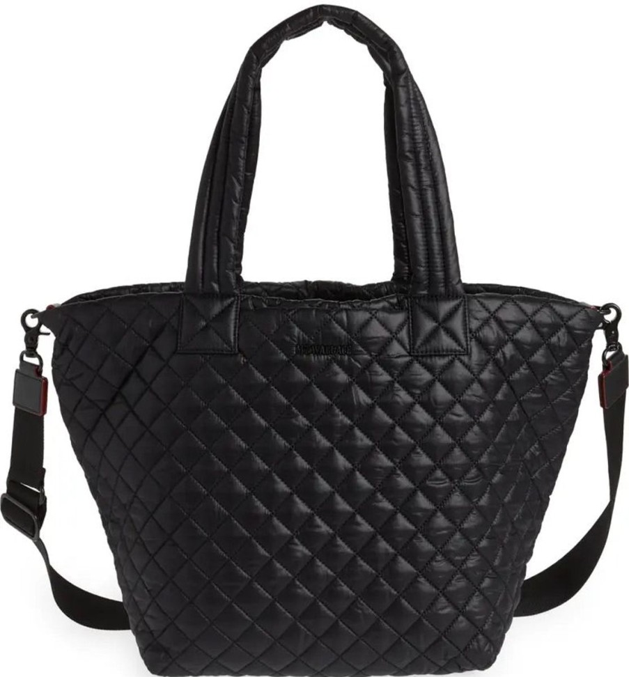 Women MZ Wallace Bags | Black Medium Metro Tote Deluxe