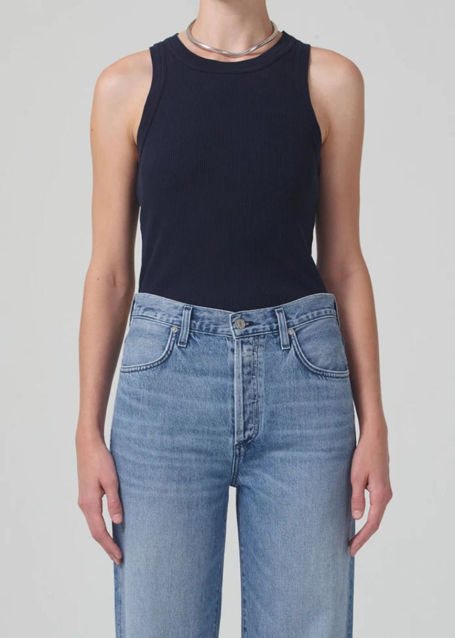 Women Citizens of Humanity Knits & Tees | Isabel Rib Tank In Navy