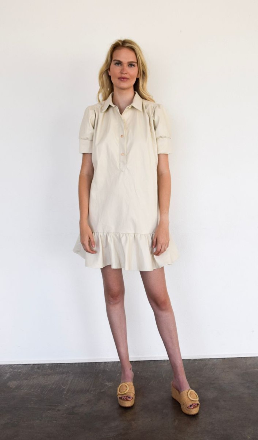 Women Never A Wallflower Dresses | Everything Dress Ivory Faux Leather