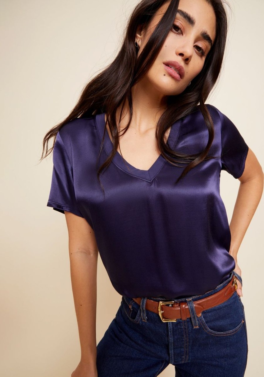 Women Nation LTD Blouses | June V-Neck Top-It'S Navy