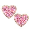 Women Allie Beads Jewelry | Pink Heart Stud Earrings