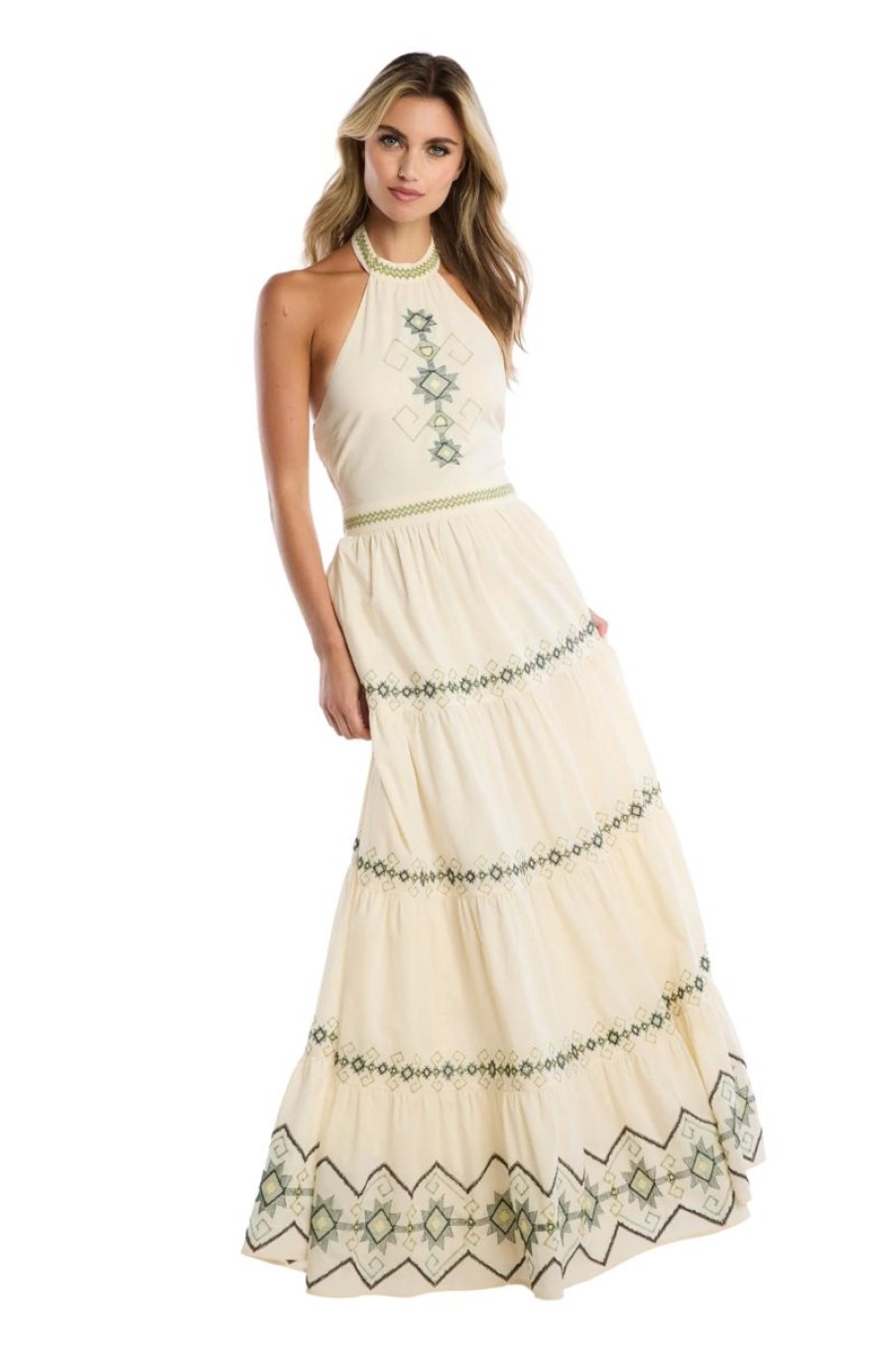 Women Allison Dresses | Embroidered Miley Halter Dress