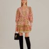 Women Farm Rio Blouses | Soft Pink Aura Floral Mini Dress