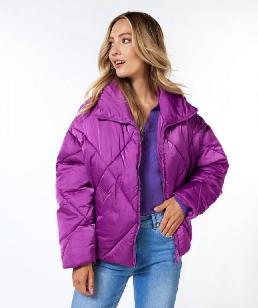 Women Esqualo Outerwear | Robyn Coat-Violet