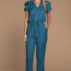 Women Olivia James the Label Jumpsuits & Rompers | Charlotte Jumpsuit In Batik Blue