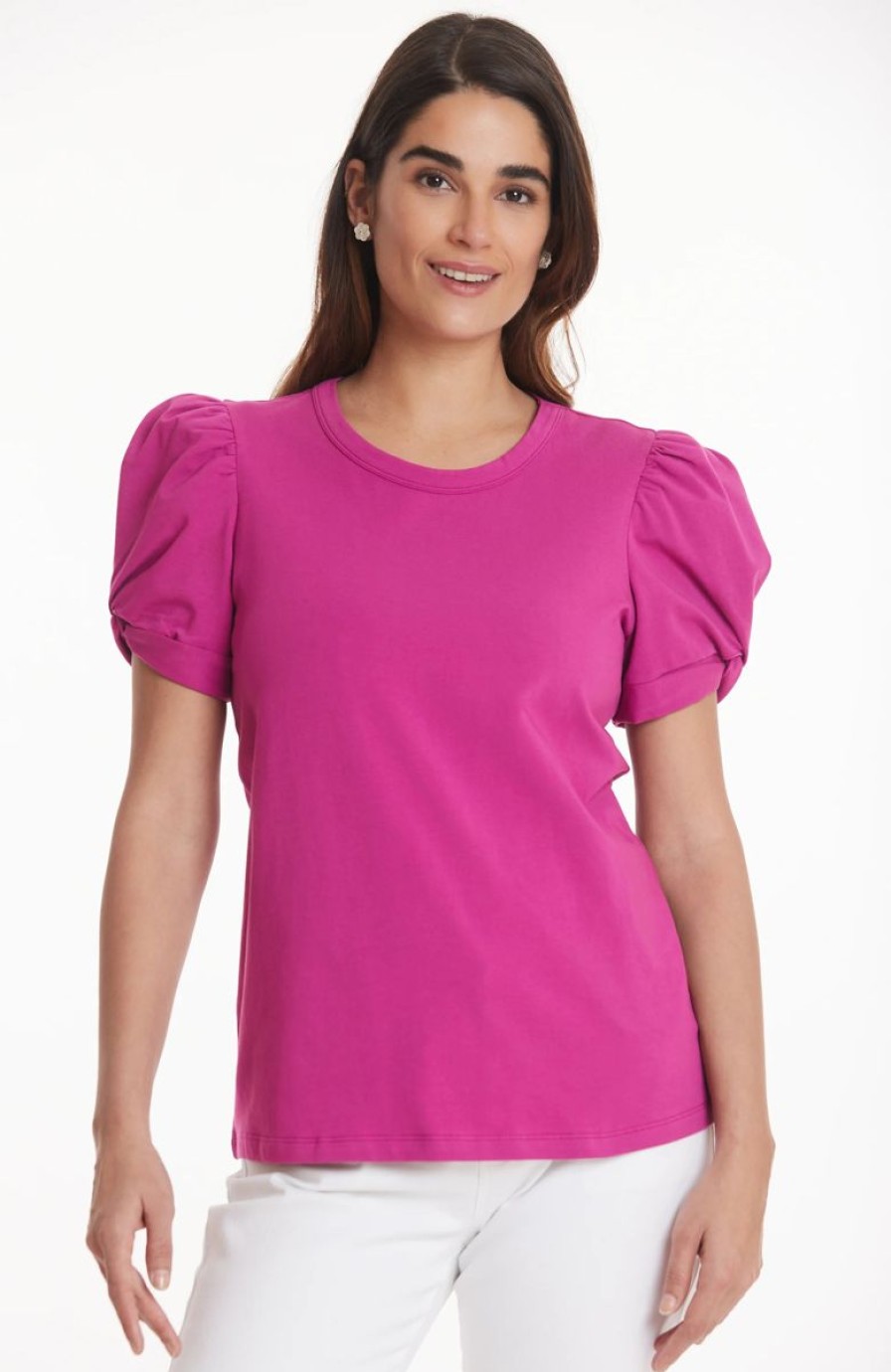 Women Tyler Boe Knits & Tees | Kari Puff Sleeve Tee-Bougainvillea