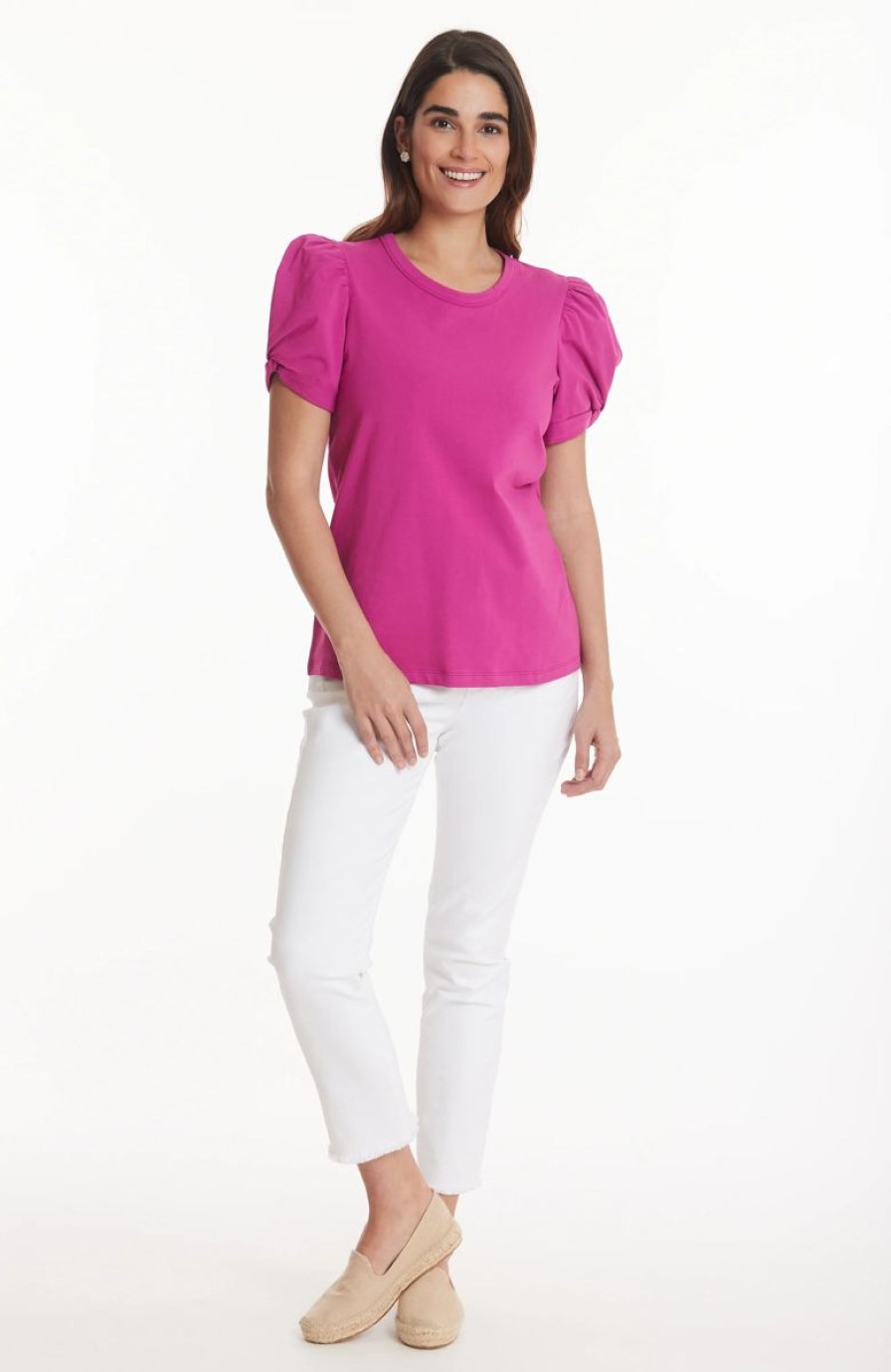 Women Tyler Boe Knits & Tees | Kari Puff Sleeve Tee-Bougainvillea