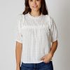 Women Design History Blouses | White Eyelet Tee