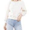 Women Esme Knits & Tees | Cream Quilted Sweatshirt