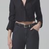 Women Citizens of Humanity Blouses | Bea Crop Top In Black