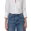 Women Citizens of Humanity Blouses | Bea Crop Top In White Sateen