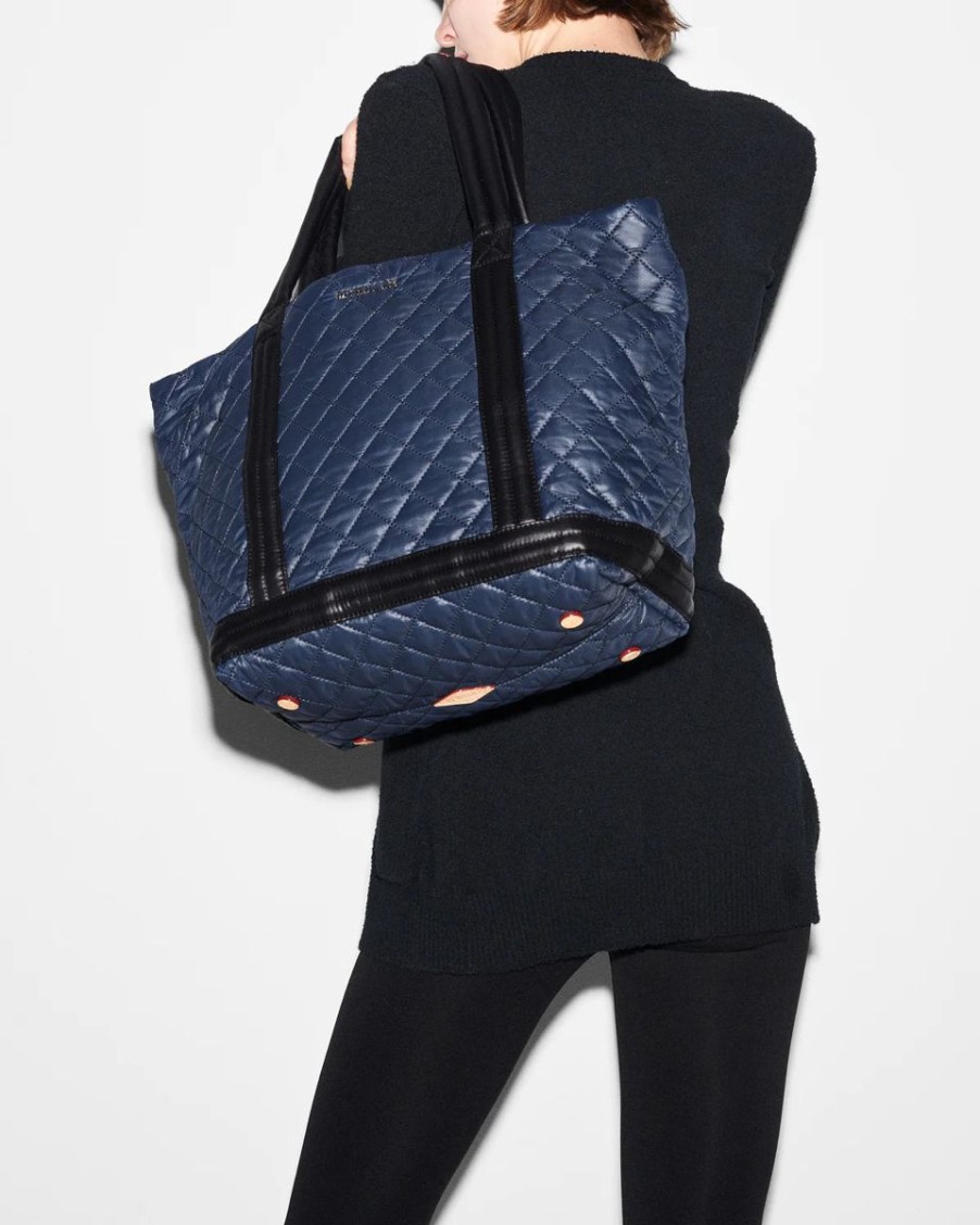 Women MZ Wallace Bags | Navy & Black Medium Empire Tote