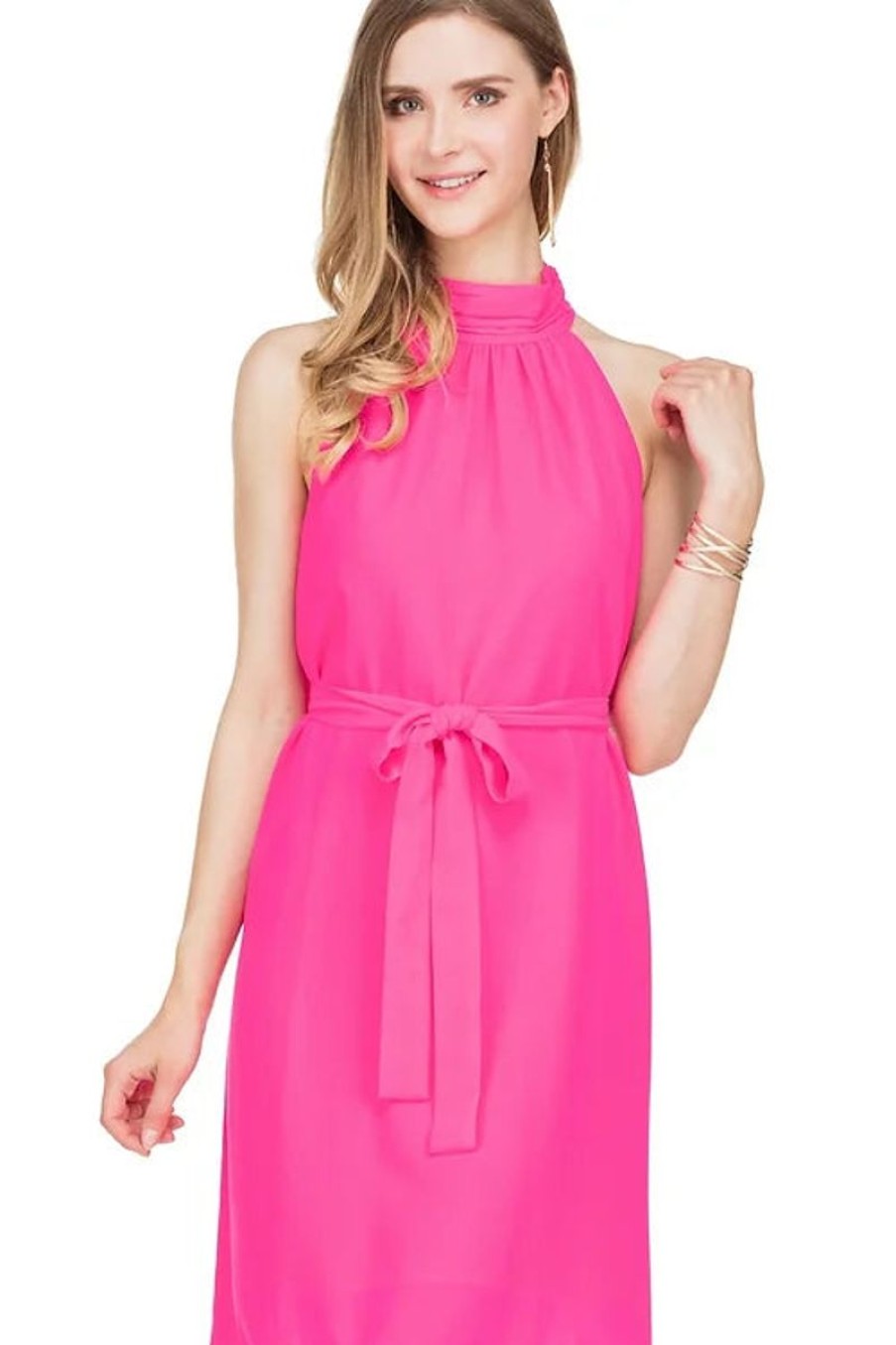 Women JADE Dresses | Hot Pink Halter Dress