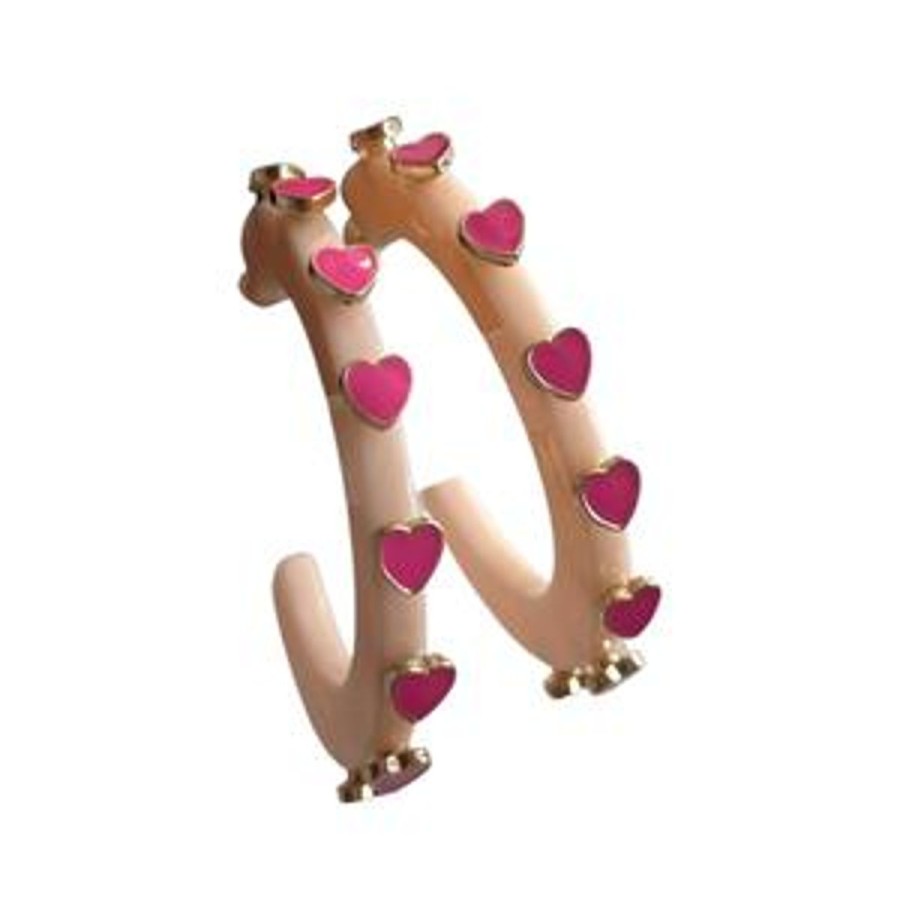 Women Smith & Co Jewelry | Heart Jewel Hoop-Peachy Pink