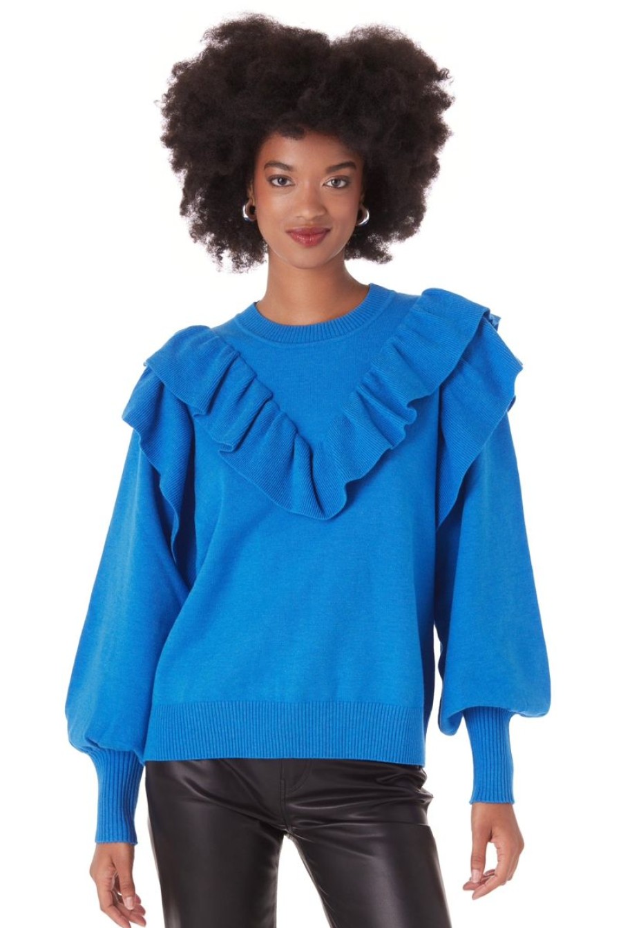 Women Crosby by Mollie Burch Blouses | Ollie Jumper|Cerulean