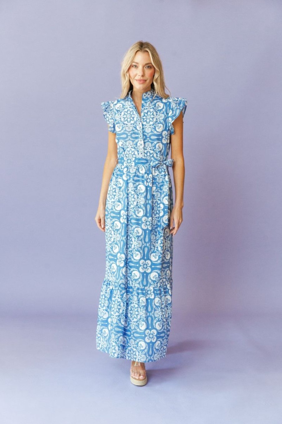 Women Sheridan French Dresses | Taylor Dress In Azure Morocco