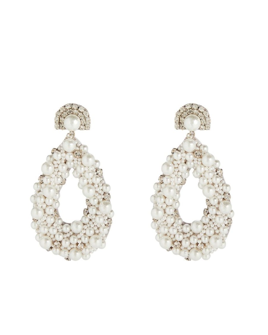 Women Deepa Gurnani Jewelry | Arabella Earrings In Ivory