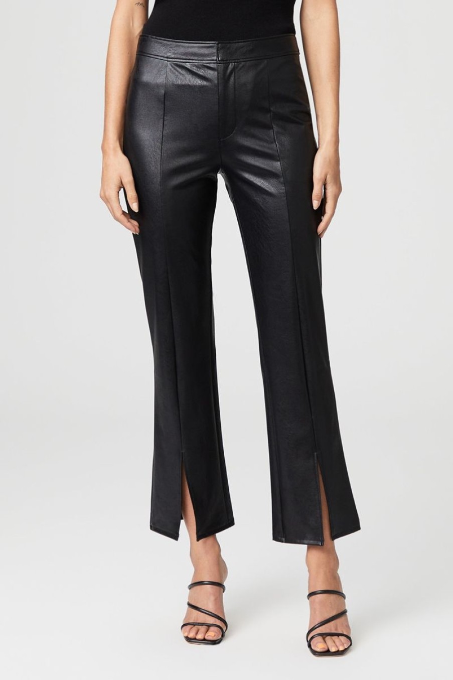 Women PAIGE Denim & Pants | Mesa Pant-Black Faux Leather