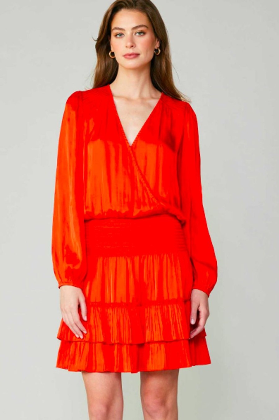 Women Current Air Dresses | Lauren Pleated Mini Dress-Orange