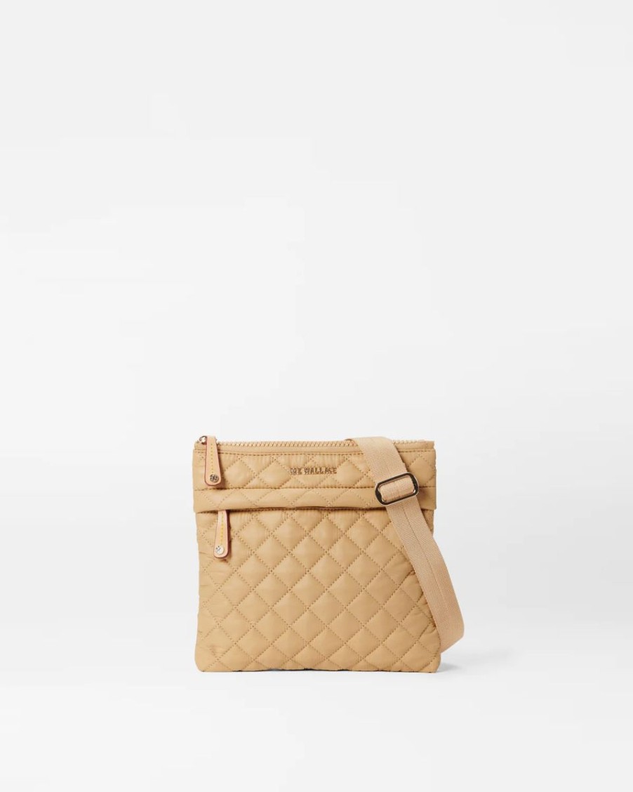 Women MZ Wallace Bags | Camel Metro Flat Crossbody