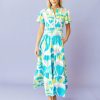 Women Sheridan French Dresses | Eloise Dress In Pool Blue Watercolor Ikat