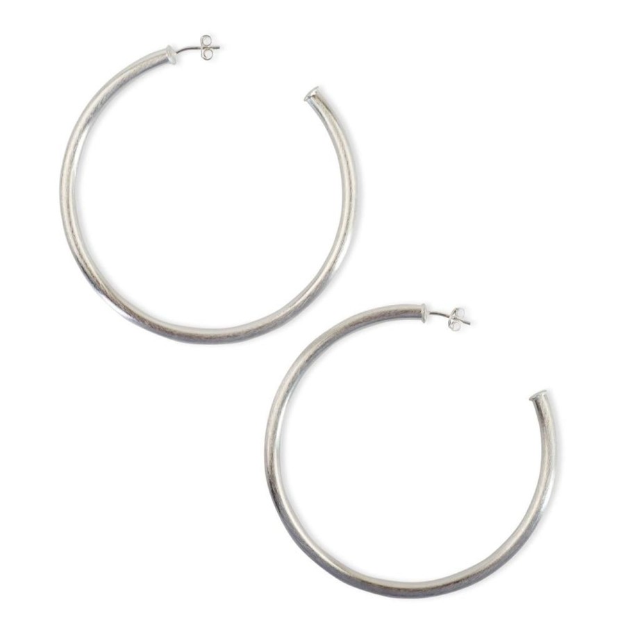 Women Sheila Fajl Jewelry | Everybody'S Favorite Hoops-Brushed Silver