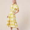 Women Sheridan French Dresses | Kimbell Dress In Saffron Jungle Ikat