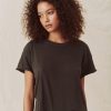 Women The Great. Knits & Tees | The Crop Tee-Washed Black