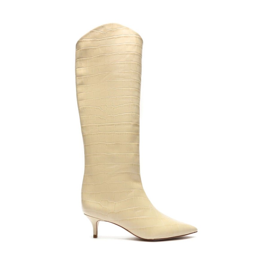 Women Schutz Boots | Maryana Lo Crocodile-Embossed Leather Boot