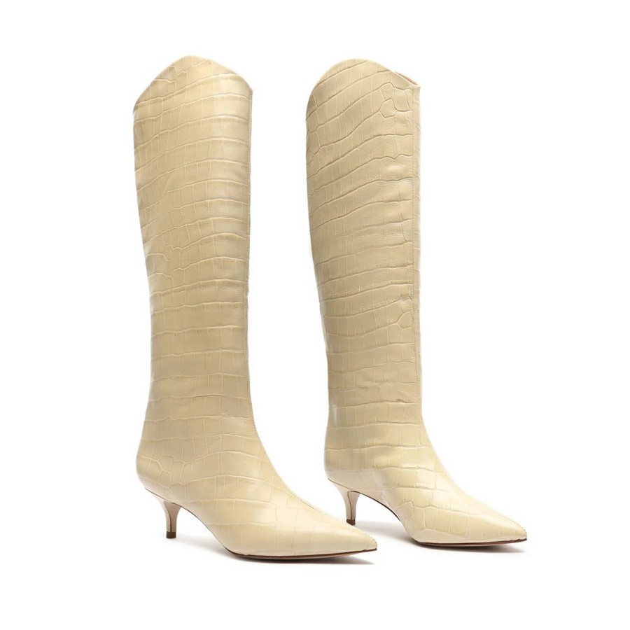 Women Schutz Boots | Maryana Lo Crocodile-Embossed Leather Boot