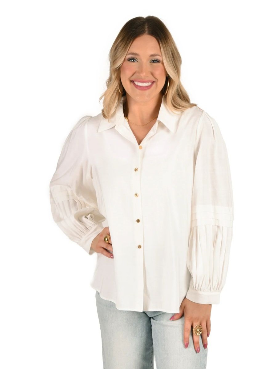 Women Emily McCarthy Blouses | Oxford-Linen White