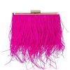 Women Olga Berg Bags | Estelle Fuchsia Feather Clutch