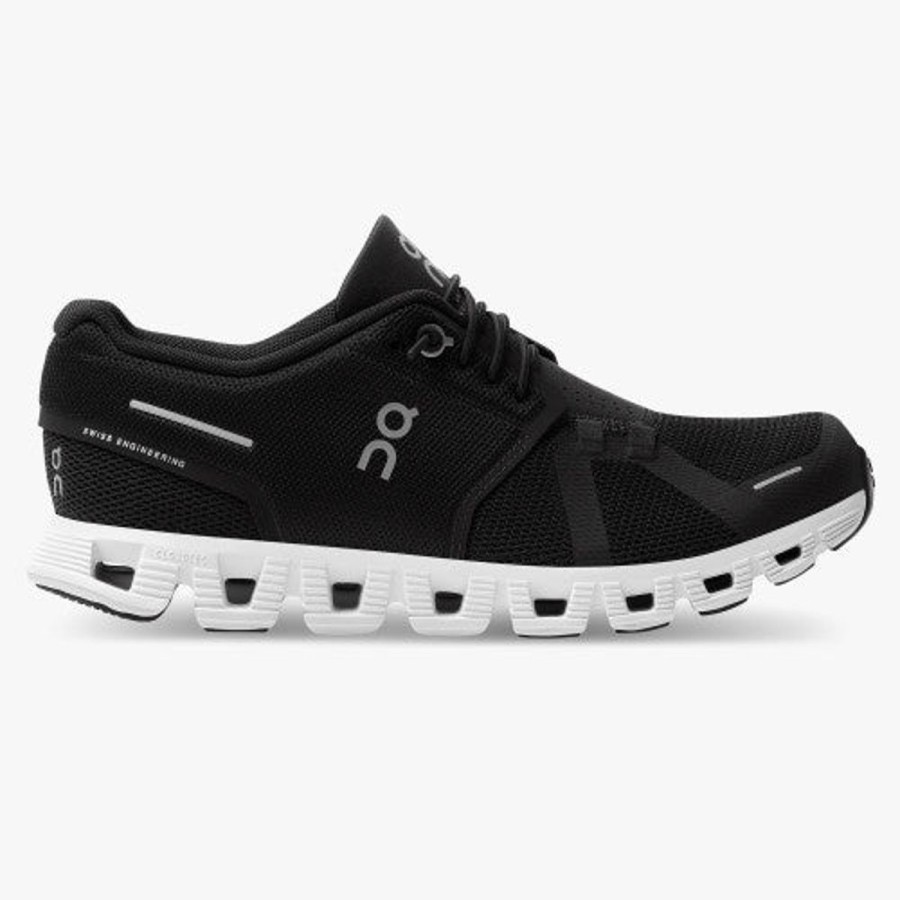 Women On Running Sneakers | Cloud 5-Black|White