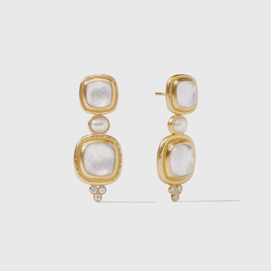 Women Julie Vos Jewelry | Tudor Statement Earring-Iridescent Clear Crystal