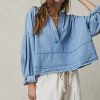 Women Free People Blouses | Jude Denim Pullover