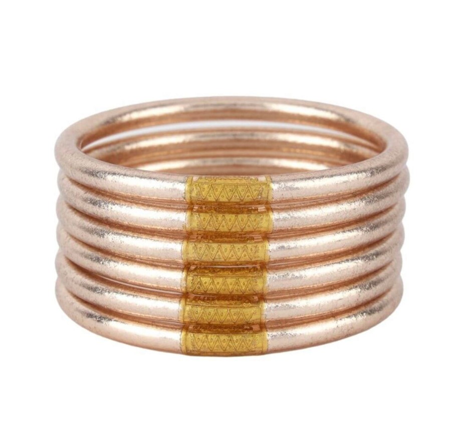 Women BuDhaGirl Jewelry | Champagne All Weather Bangles