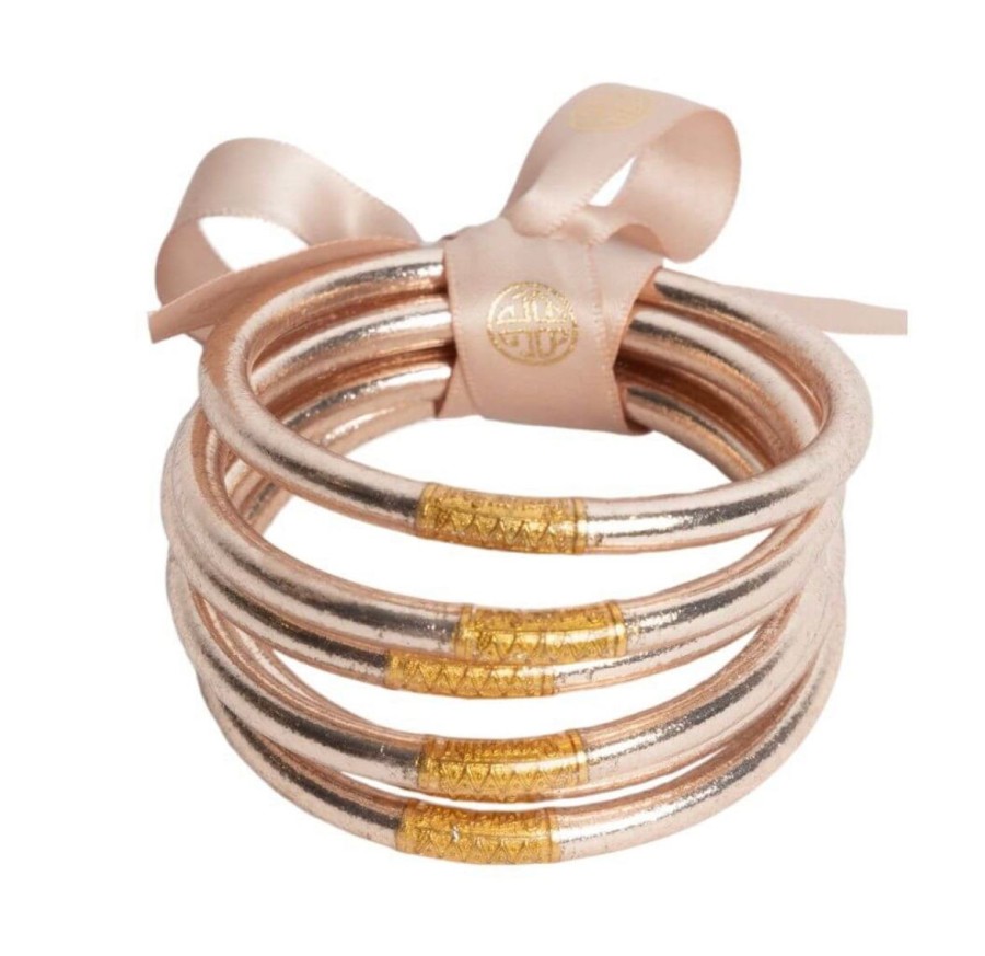 Women BuDhaGirl Jewelry | Champagne All Weather Bangles