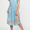 Women Current Air Dresses | Border Print Midi Dress